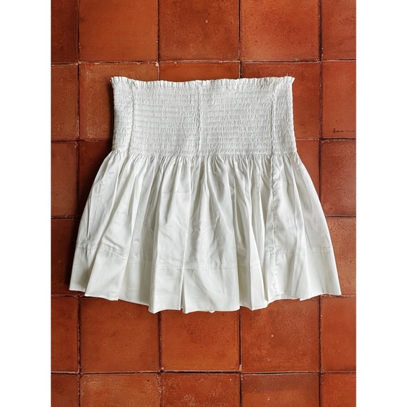 Sz S Natural Life White Smocked Waist Daisy Mini Skort EUC - Picture 3 of 5